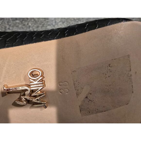 J by Janiko Black Croc Emboss Stiletto Low Toe Pointed WM High Heel SZ 38 US 7.5 - Picture 4 of 7